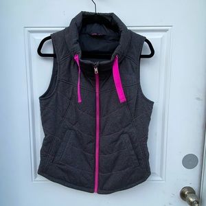 The North Face Grey/Pink Puffer Vest